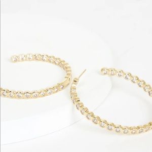 NWT gemelli michelle 18 KT gold plated hoop earrings